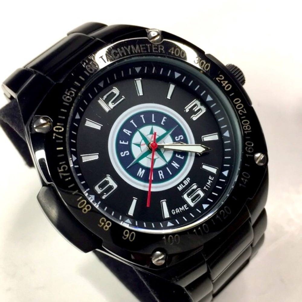 GAME TIMES SEATTLE MARINERS GLADIATOR EDITION $149 NEW~TACHYMETER BEZEL V NICE !